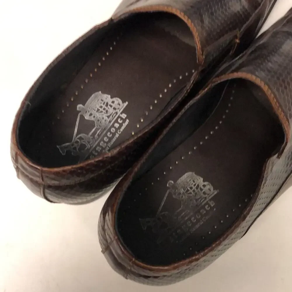 Stagecoach brown‎ leather mens shoes 41 size 11 faux snakeskin